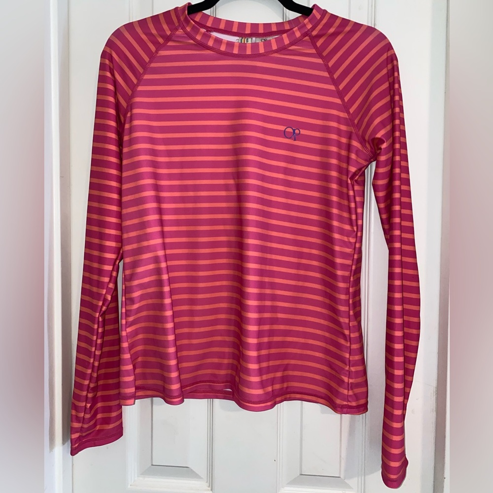 OP Vintage Vibrant Striped Long Sleeve Rash Guard‎ Shirt
